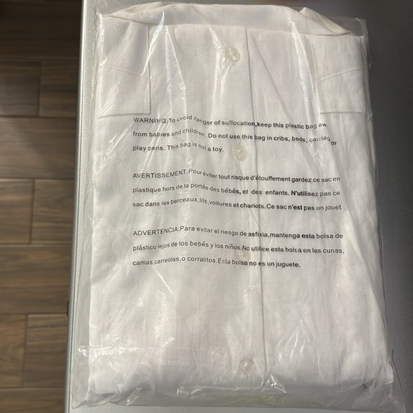 BIG & TALL 100% LINEN CLASSIC GUAYABERA SHIRT - SHORT SLEEVE - Picture 4 of 4